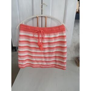 Madden New York ladies XL skirt knitted pink/w striped  Easter spring Beach